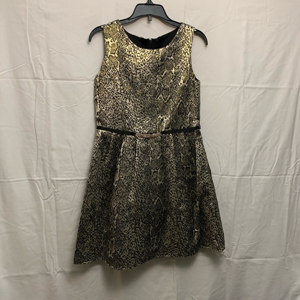 Black and gold Girls above the knee A-line dress